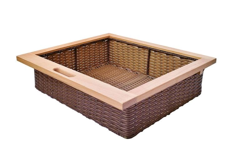 WOODEN WICKER BASKET